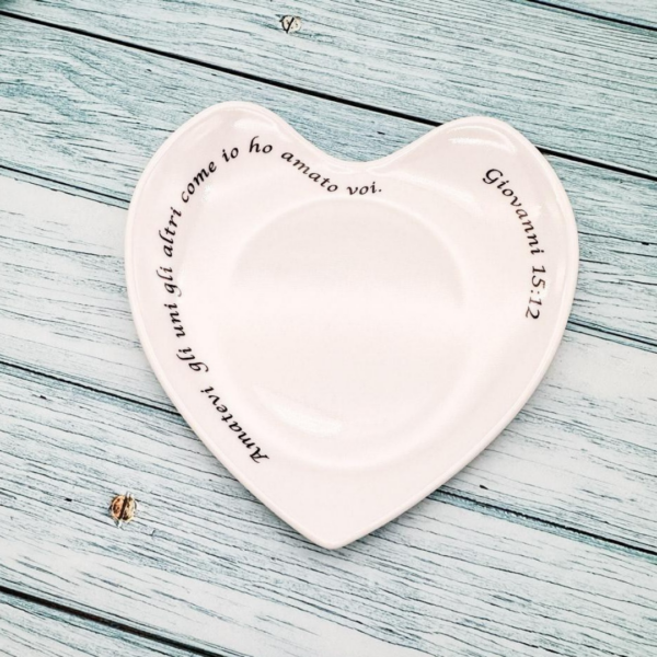 Piattino cuore in porcellana - immagine 2